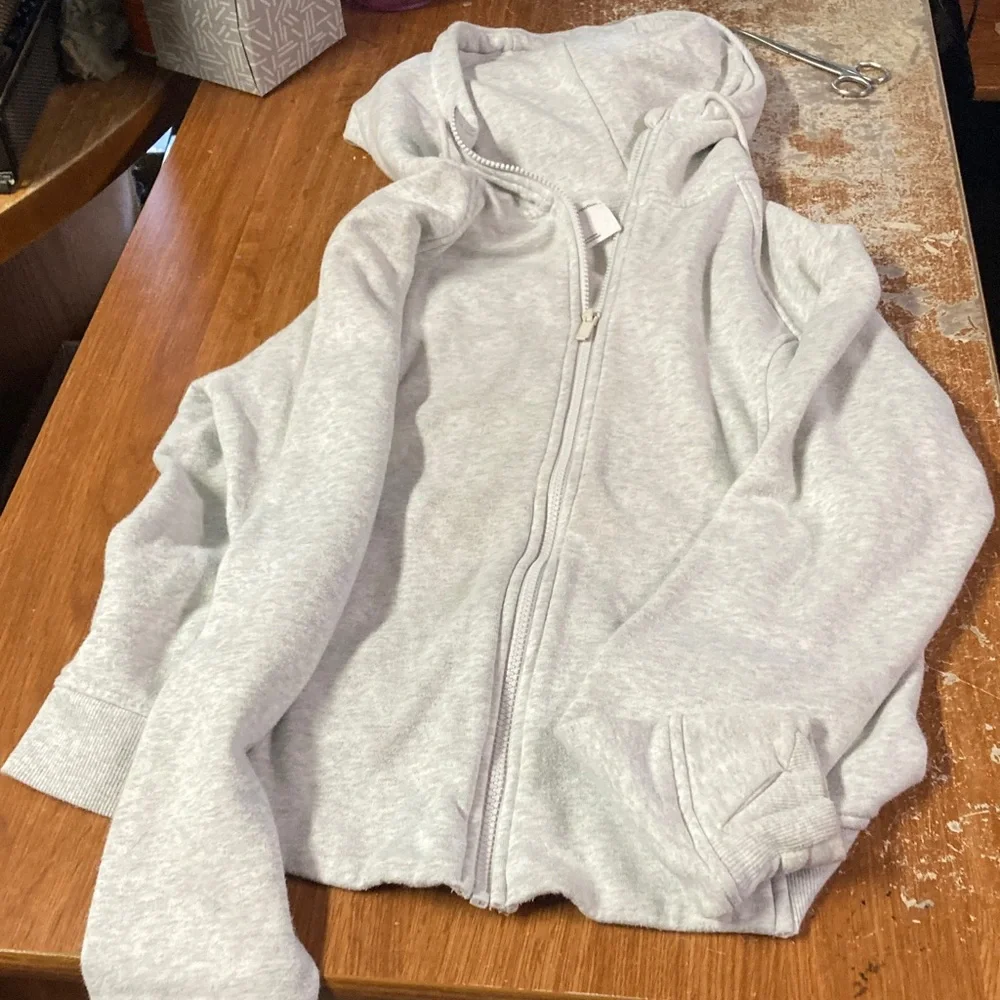 All in Motion Light Gray Zip-Up Hoodie and black zip up - Picture 3 of 4
